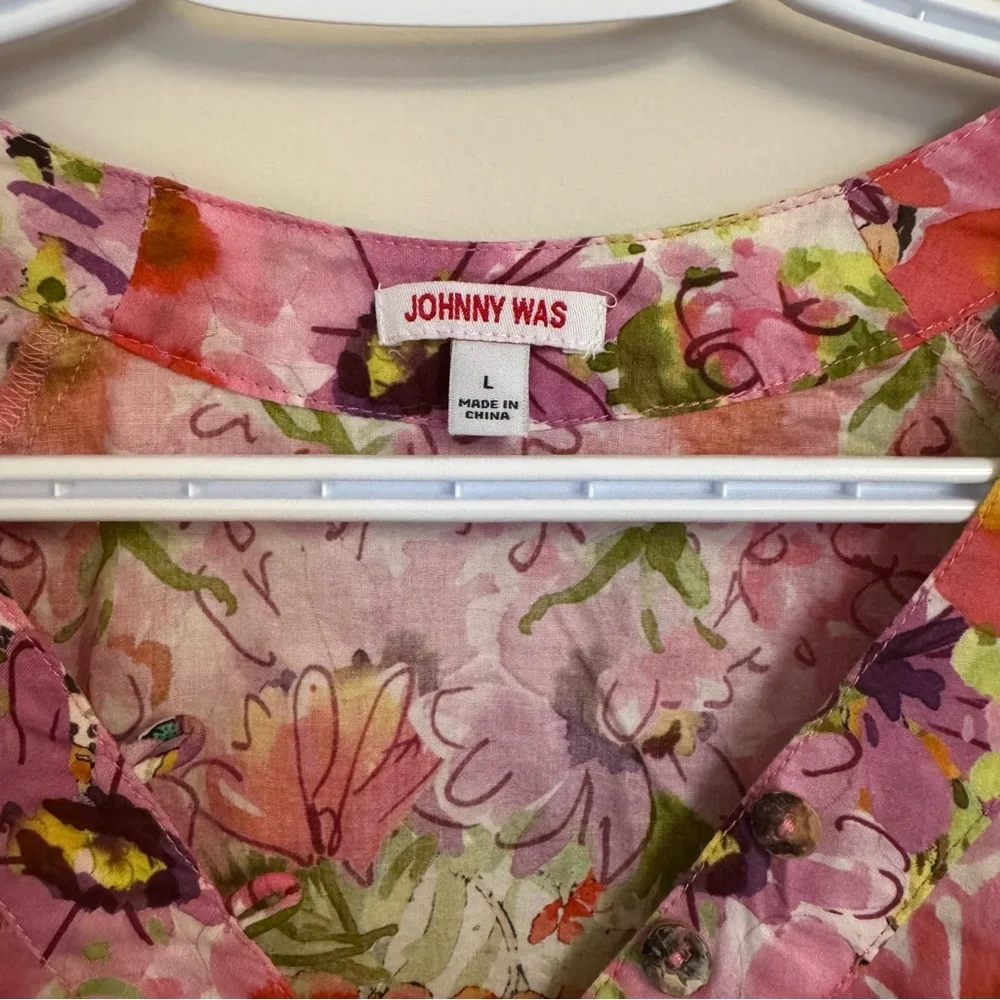 JOHNNY WAS 2 Piece Wild Garden Blouse and Short Set - Women’s Large - Picture 7 of 16